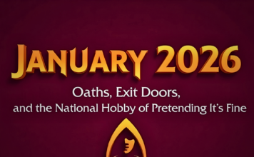 January 2026: Oaths, Exit Doors, and the National Hobby of Pretending It’s Fine