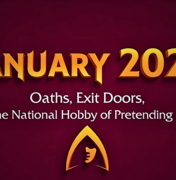 January 2026: Oaths, Exit Doors, and the National Hobby of Pretending It’s Fine
