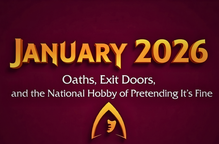 January 2026: Oaths, Exit Doors, and the National Hobby of Pretending It’s Fine